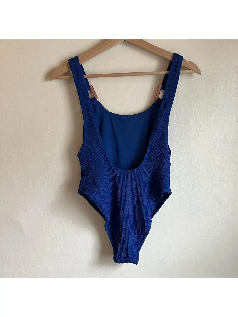 New Aerie Swim Suit Ribbed Aqua Blue Real Good One Piece Cheekiest UPF 50 Small